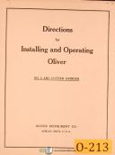 Oliver-Oliver No. 2 ARC Cutter Grinder, Installation and Operations Manual 1937-2-No. 2-01